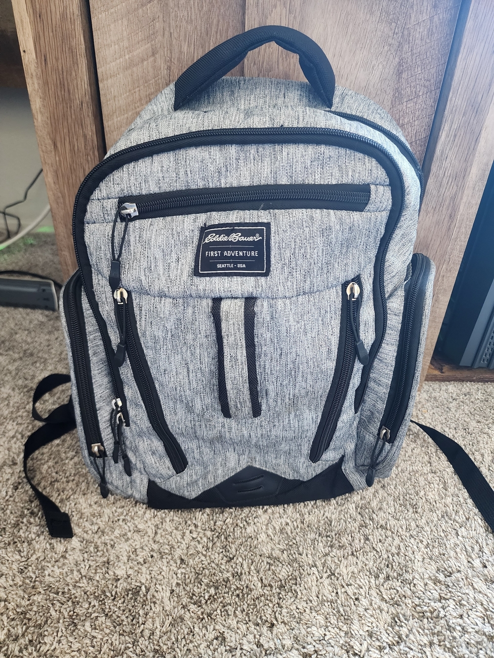 Eddie Bauer First Adventure Diaper Bag Backpack Gray